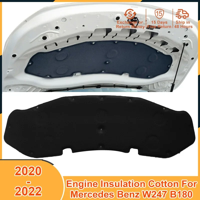 

2020-2022 Heat Sound Insulation Cotton Pad for Mercedes Benz B180 B200 W247 2020 2021 2022 Accessories Soundproof Firewall Mat