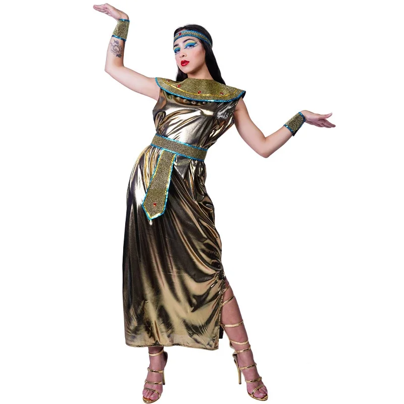 Glitte Medieval Egypt Princess Costumes Ancient Egyptian Pharaoh Cosplay Masquerade Halloween Adult Women Cleopatra Royal Fancy