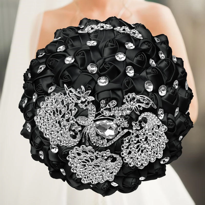 

1pc /lot Black Wedding Bouquet Bridesmaid Bridesmaid Holding Flowers