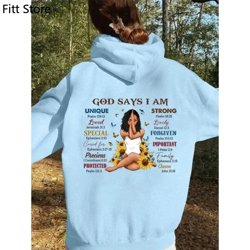 

New in Hoodies & Sweatshirts Letter Print Hoodie, Drawstring Casual Hooded Sweatshirt for Fall & Spring, Women's Clothing
