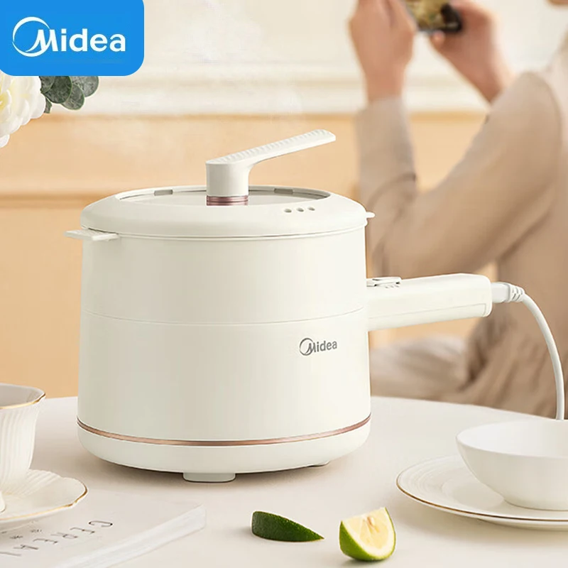 

Midea Mini Electric Cooker 1.6L Multifunctional Household Rice Cooker Non-stick Long Handle Electric Cooking Pot For Dormitory