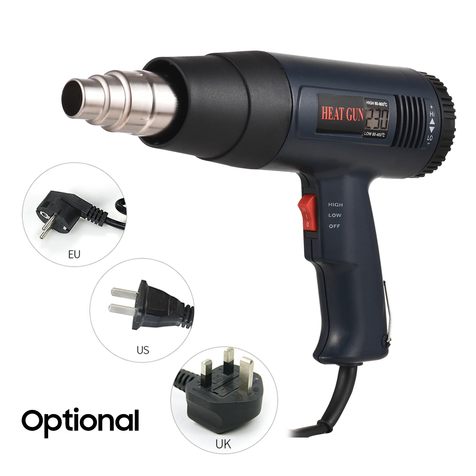 

Industrial Hot Air Gun Fast Heating LCD Digital Temperature-controlled 1800W Heat Gun Kit Handheld Heat Blower Electric Hot Air