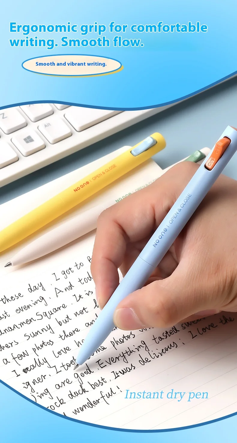 M&G K6701 Gel Pen Side Pressure Switch Double Bead Bullet Head 0.5mm Black Low Center of Gravity Speed Drying Writing Stationery