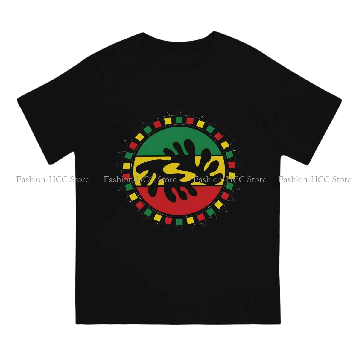 Adinkra Africa Peace Symbol Rasta Flag Round Collar TShirt Rasta Design Original Polyester T Shirt Man's Tops Individuality