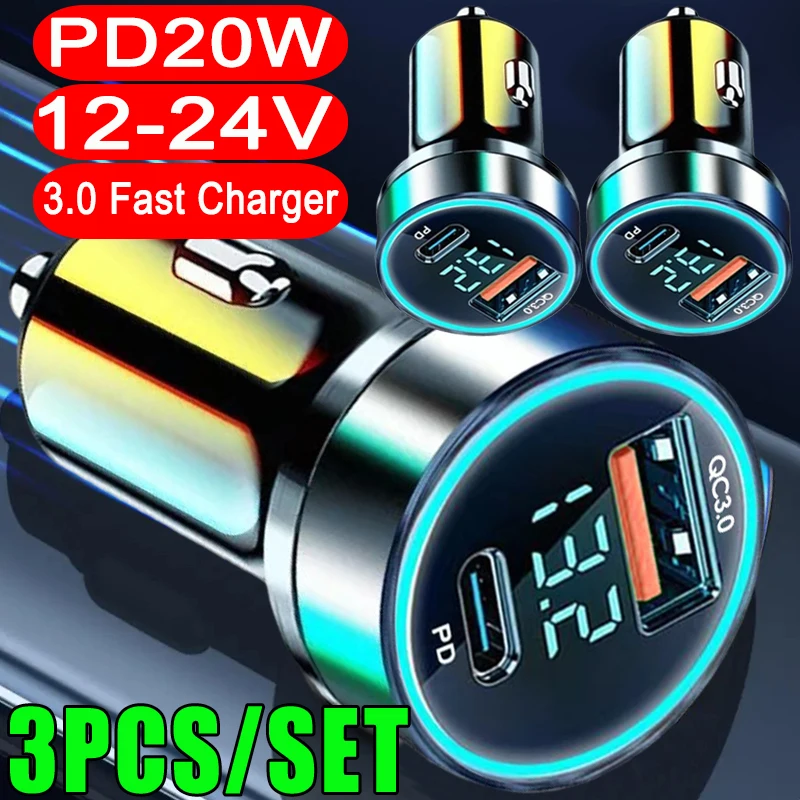 

QC3.0 Супербыстрое зарядное устройство с цифровым дисплеем Автомобильное портативное зарядное устройство с двумя USB-портами Цифровой дисплей Адаптер прикуривателя Супер зарядное устройство