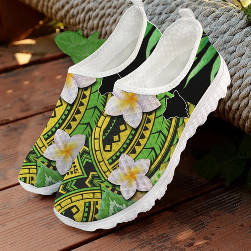 

Nursing Shoes for Women Polynesian Traditional Tribal Loafers Woman Slip On Flats Mesh Sneakers Summer Ladies Casual Sport Shoes