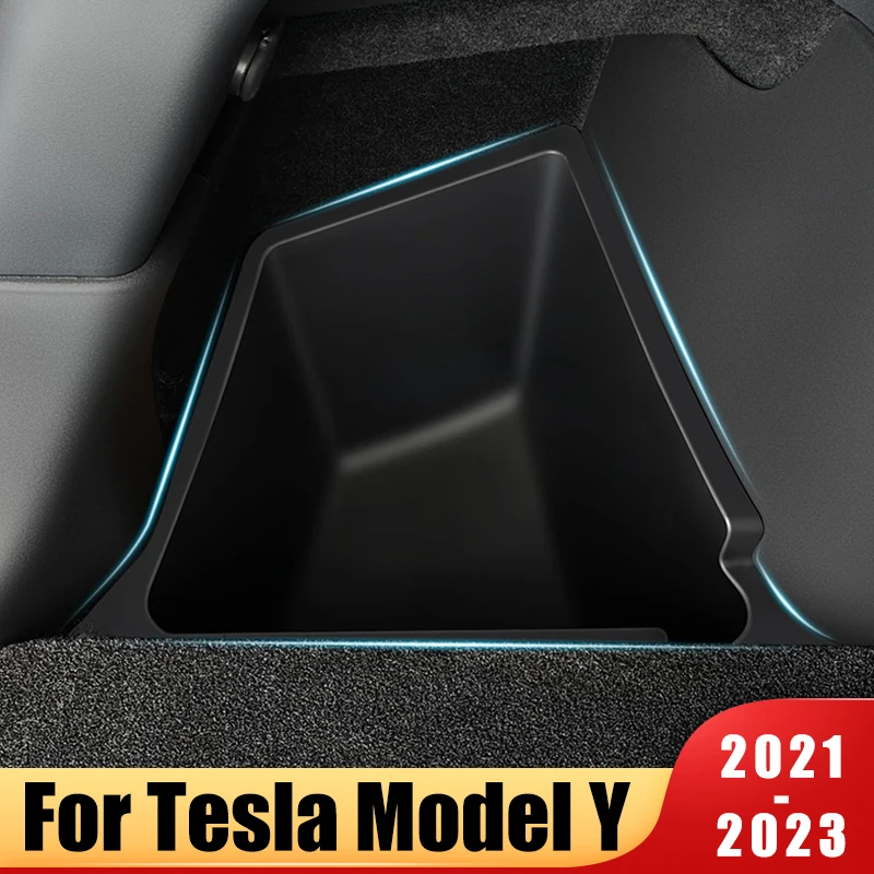 Car Trunk Side Storage Box Flocking Pad For Tesla Model Y 2021 2022 2023 Partition Storage and Sorting Storage Box Accessories