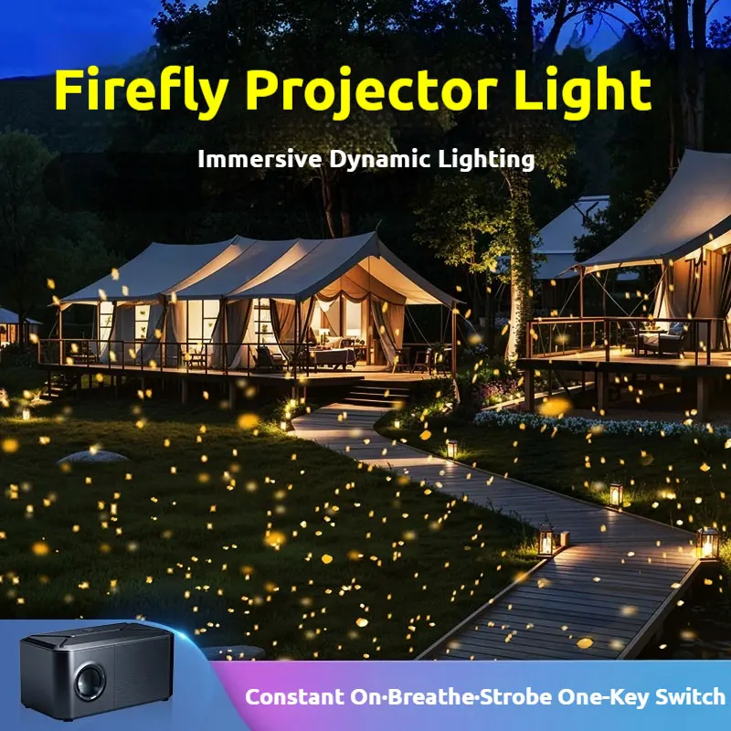 Outdoor Firefly Projection Light Starry Sky Snowflake Maple Leaf Effects for Garden BBQ & Holiday Get Together Atmosphere