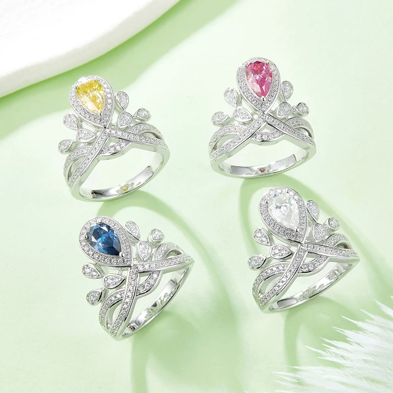 

Классическое кольцо с муассанитом и каплями воды, 1,0 карата, стерлинговое серебро S925 для женщин, свадьба