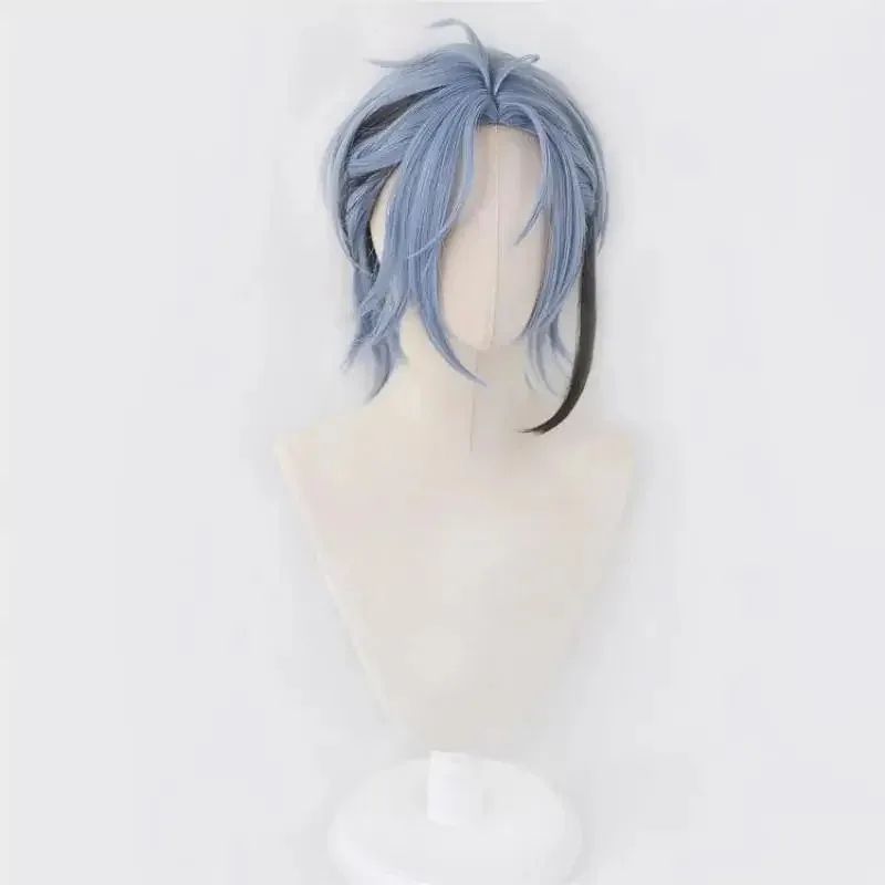 Anime Vtuber Hex Haywire Cosplay Wig Dark Blue Gray And Black Hair Heat Resistant Synthetic Halloween Party Accessories Props