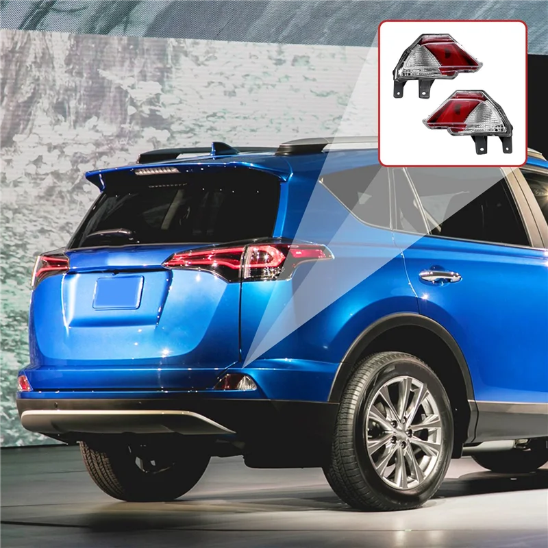 

AW-For Toyota RAV4 RAV 4 2016-2018 USA Version Car Rear Bumper Brake Light Tail Stop Warming Signal Reflector Lamp No Bulb