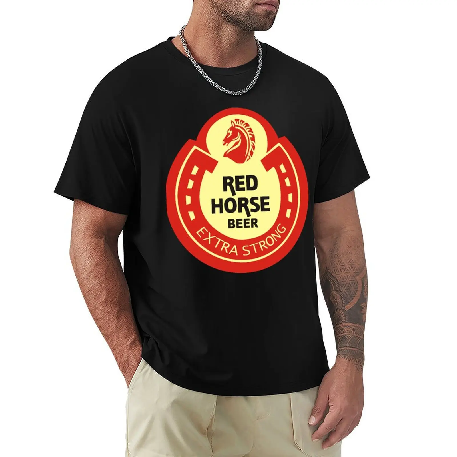 

Red Horse Beer logo T-Shirt T-Shirt anime clothes Man t-shirt T-shirts oversize plain men tshirt