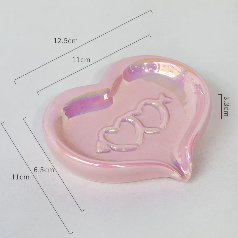 Ceramic Soap Dish Creative Heart-shaped Style Light Luxury Waterproof Bathroom Accessories Kitchen Drain Rack Home Decoration