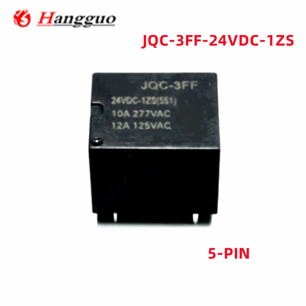 5Pcs Original 10A 12A DC Relays HF3FF-JQC-3FF- 5VDC-1ZS 12VDC-1ZS 24VDC-1ZS(551) 5 Pin HF- JQC-3FF- 5V 12V 24V Best in Quality