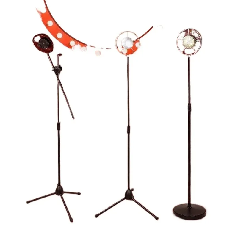 Retro Old-Fashioned Vertical Microphone Stand Art Decor For Window Scene Layout