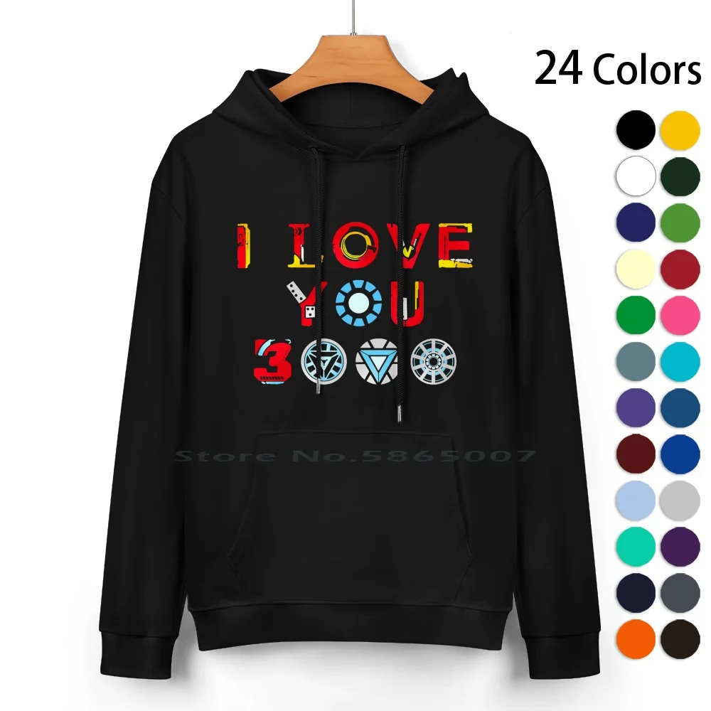 I Love You 3000 V3 Pure Cotton Hoodie Sweater 24 Colors Infinity War Gauntlet Gems Cinema Film Space Comics Iron Love Purple