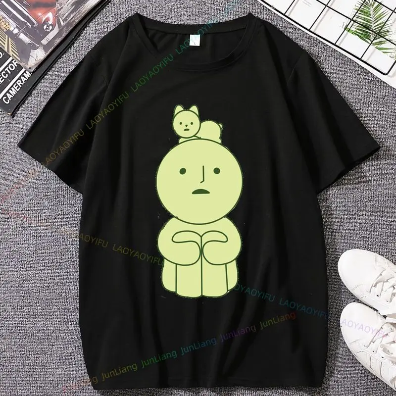 Cute Smiskis T-shirt Harajuku oversized short-sleeved shirt Y2K Funny top simple and comfortable casual shirt