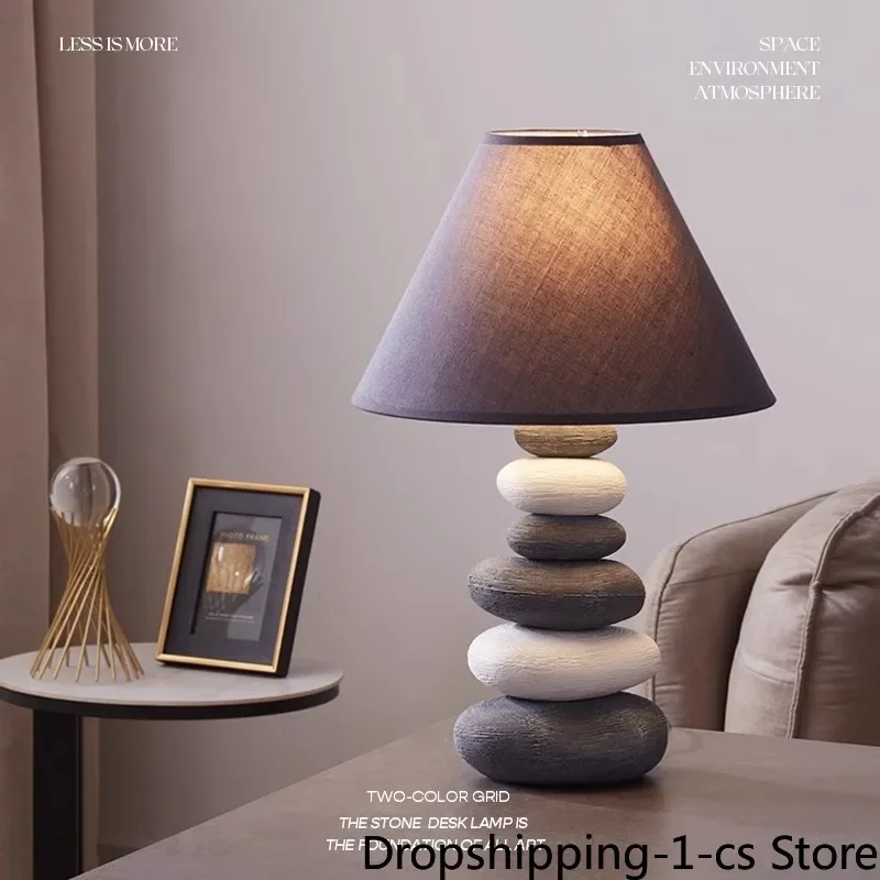 LED Retro Nordic Wabi Sabi Style Bionic Stone Table lamp,For Living Room,Desk,Dining Room,Bedroom Art Decorative Desk Lamp.