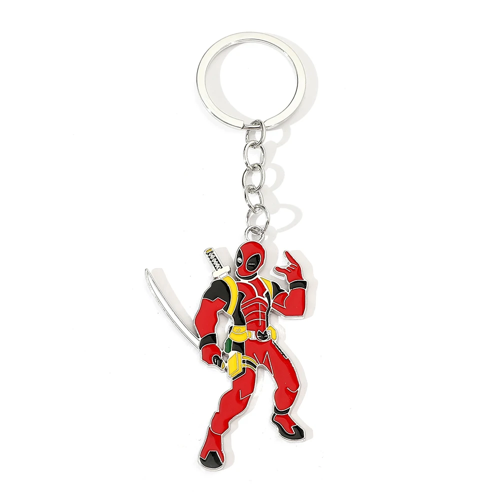 Marvel Fashion Movies Deadpool Keychain Popular Anti Hero Pendant Accessories Zinc Alloy Interesting Pendant Keychain