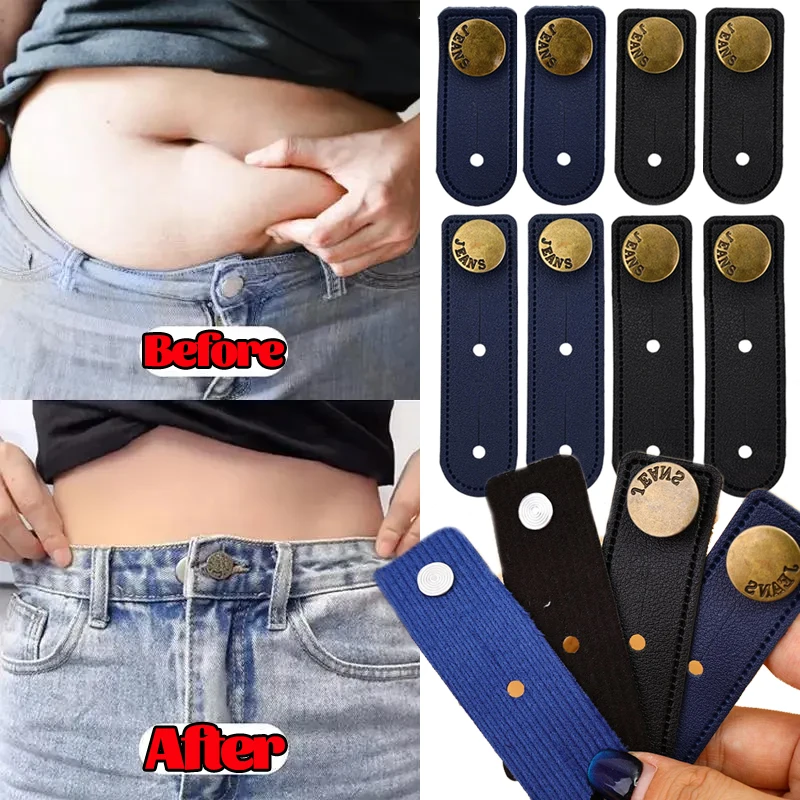 Elastic Waist Extenders Belt Buckle No Sew Practical Waist Extension Buckle For Plus Size Women Men Jeans Adjustable Waistband