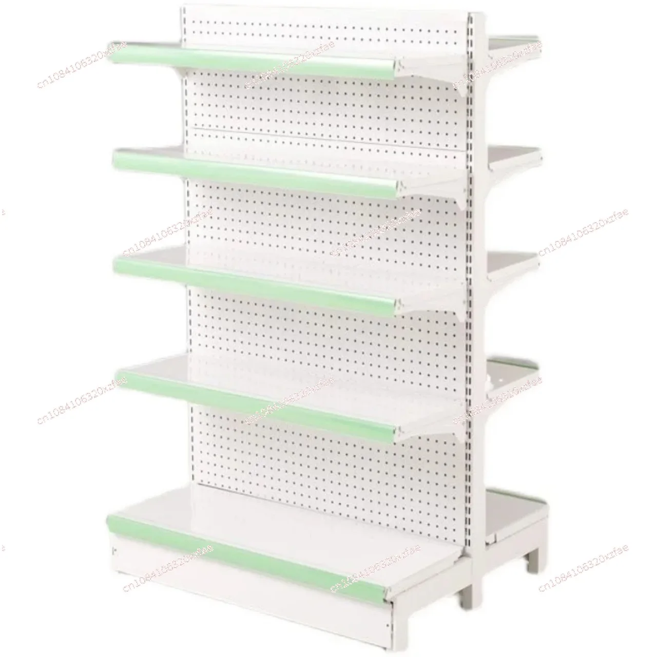 

Pet Store Display Shelves, Washing Stationery White Double-sided Supermarket Shelves, Pharmacy Convenience Stores