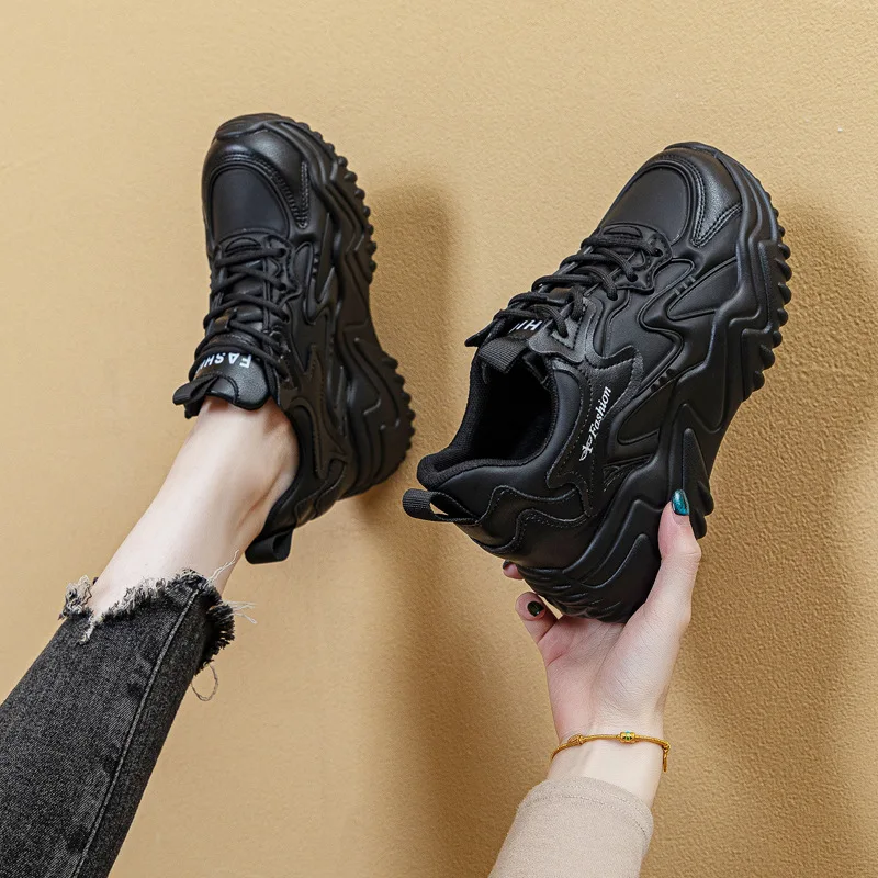 

Women's Inner Height Increase 8CM Casual Shoes Women's Autumn New Style Thick Sole Comfort Cotton Shoes Lightweight Sports Shoes