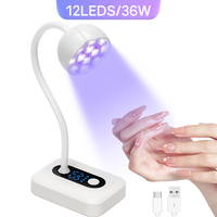 UV LED Nail Lamp Mini Nail Dryer Wireless Nail Art Stand Lamp for Manicure 360° Foldable Nail Drying Lamp Ultraviolet Nail Light