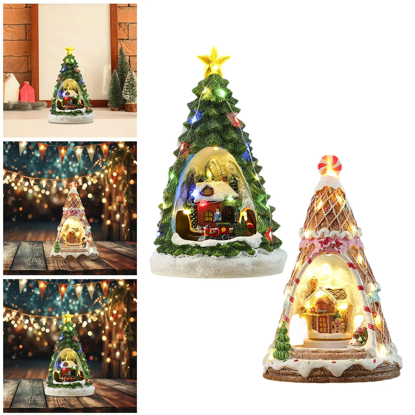 クリスマスオルゴールクラフト彫刻、テーブルセンターピース、寝室、屋内用