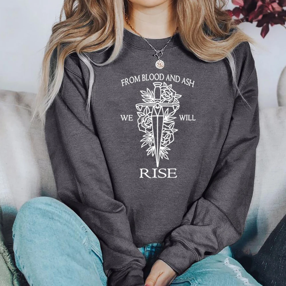 From Blood and Ash We Will Rise Sweatshirt FBAA Jennifer L. Armentrout Red Pearl Shirt FBAA JLA Bookish Merch Trendy Sweatshirts