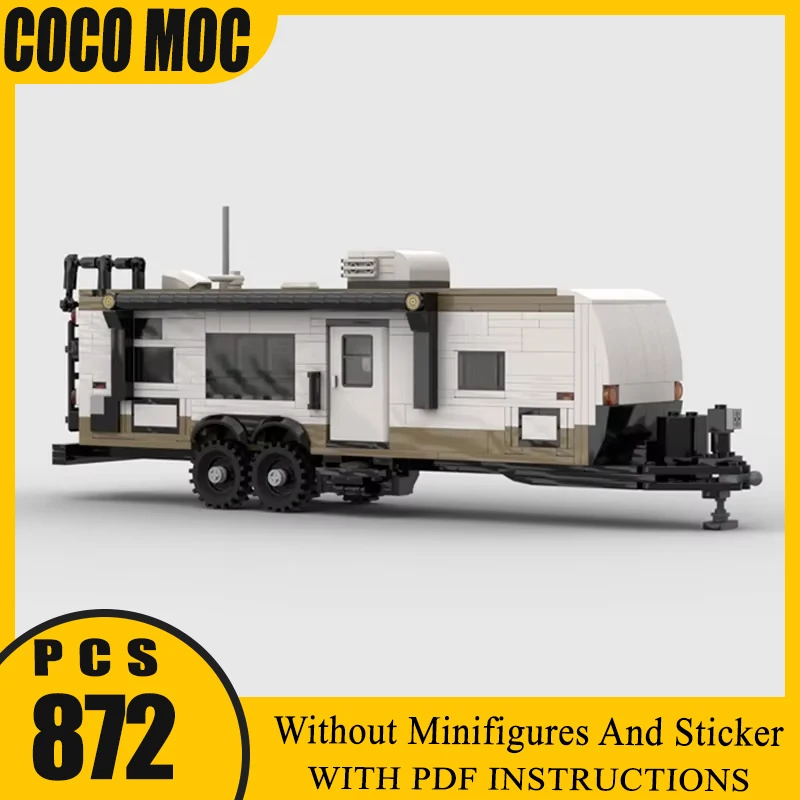 

Flight 264BHW Camper Trailer Technology Modular Blocks City Car Model Moc Building BricksGifts Christmas Toys DIY Sets Assembly