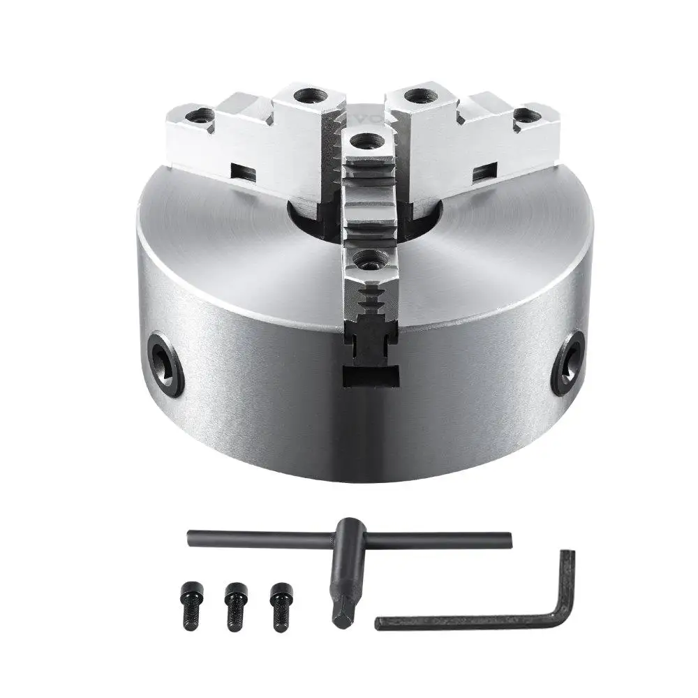 

3-Jaw for lathe Chuck, 8'', Self-Centering for lathe Chuck, 0.16-8 in/4-200 mm Clamping Range with T-key Fixing Screws Hexagon