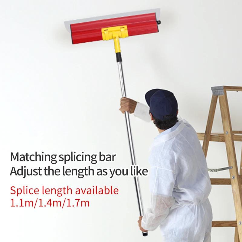 Spatule Lissante pour Cloisons Sèches, Lame Flexible 40cm avec Extension 1.1m 1.4m 1.7m, Dernière Finition, Ensemble de Truelle de Plâtrage