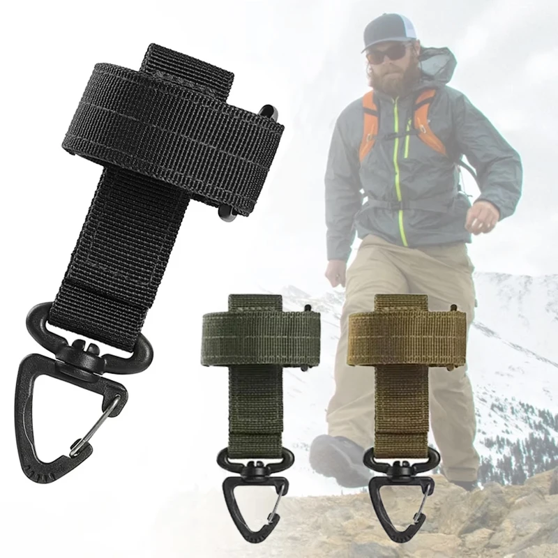 1PC Multi-purpose Nylon Gloves Hook Outdoor Camping Tactical Climbing Rope Holder Anti-lost Hanging Buck Strap Safety Clip Belt
