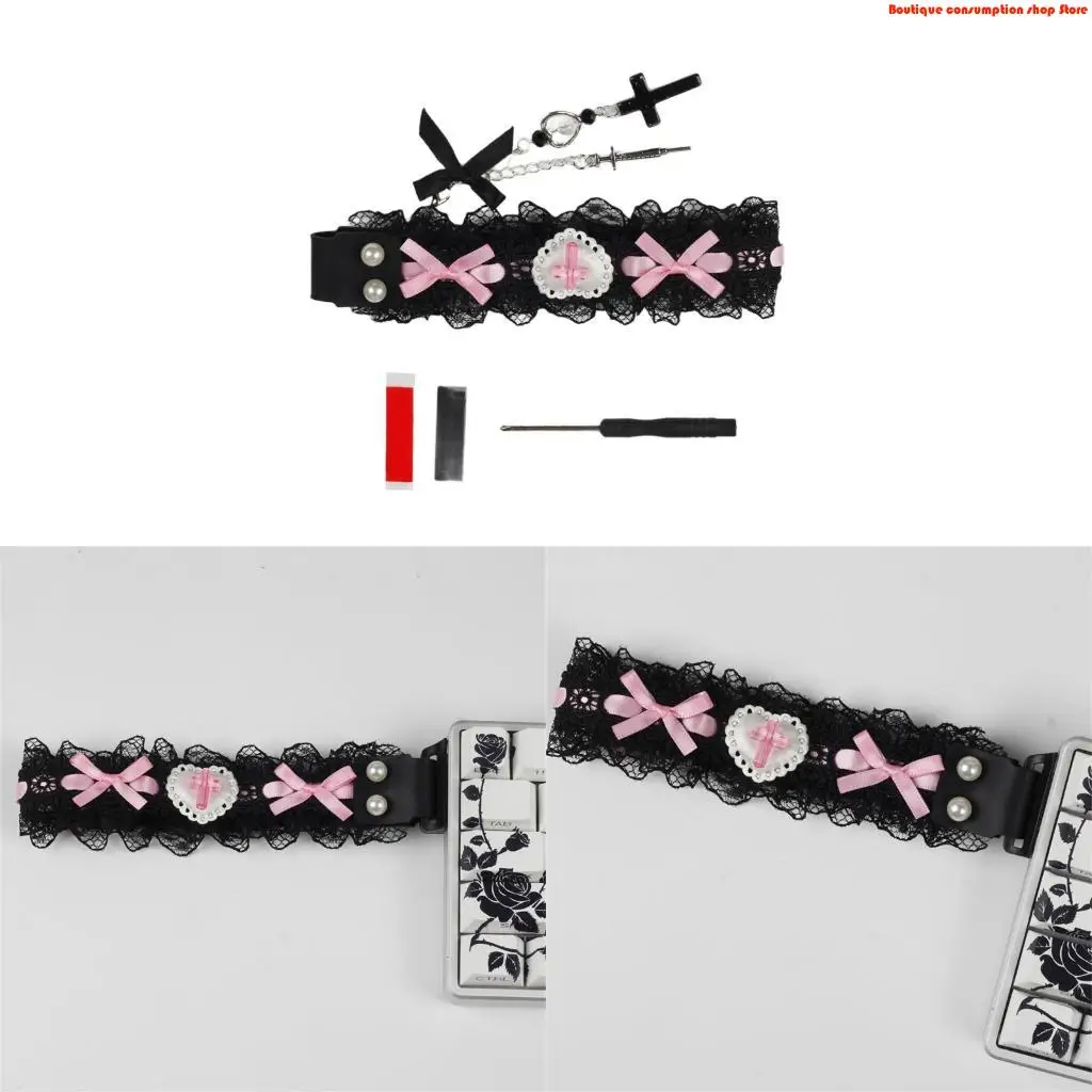 L9NA Easy To Carry Lace Fabric Keyboard Strap Adhesive Keyboard Straps With Ergonomic Features And Quick Installation