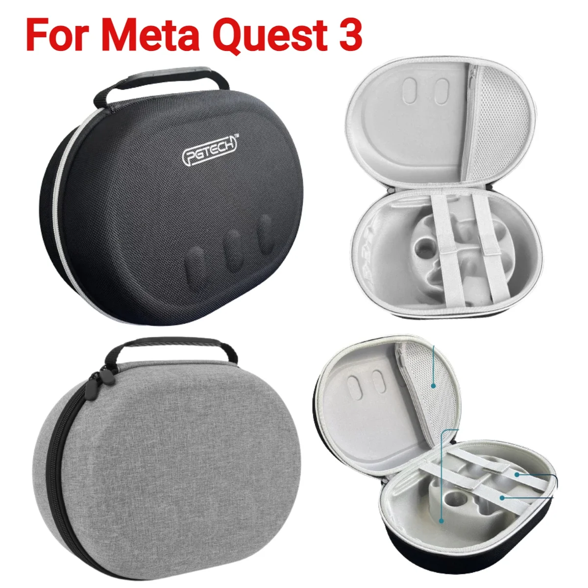 Portable Carrying Case For Meta Quest 3 VR Headset Storage Bag Shockproof EVA Hard Shell Box for Meta Quest 3 VR Accessories