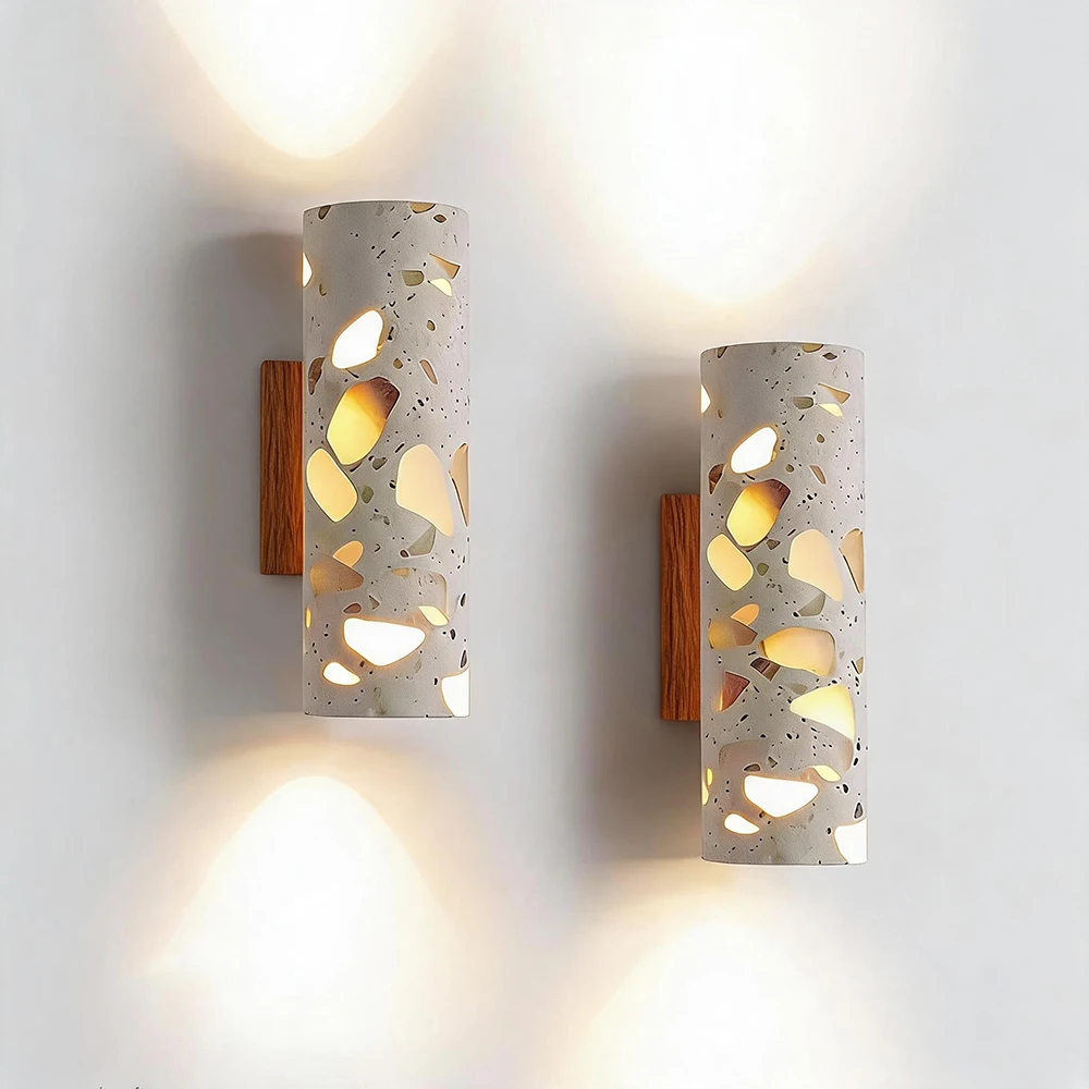 Middle Ancient Style Bedroom Bedside Lamp Living Room Background Wall Light Corridor LED Wall Lamp Translucent Stone Wall Lamp