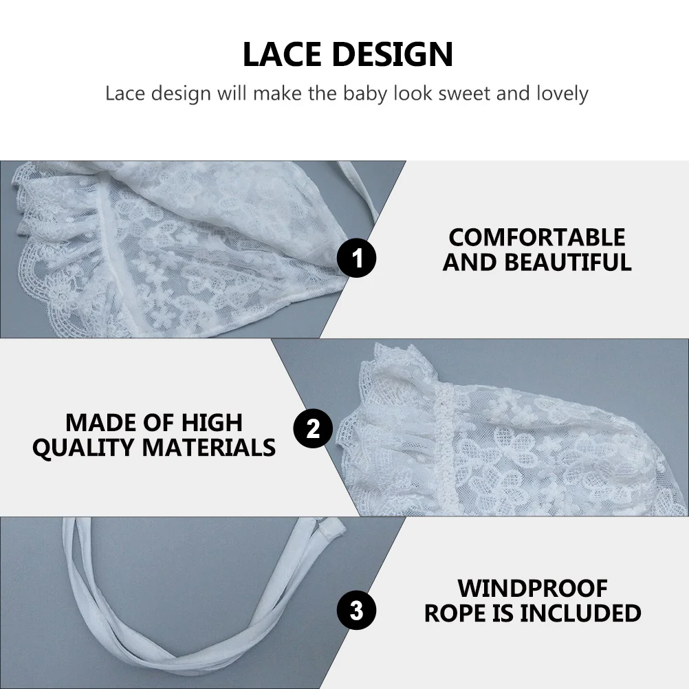 

1Pcs Baby Lace Bonnet Flower Embroidery Breathable Lace Hat Infant Sun Protection Toddler Girls Hat Cute Photography Costume