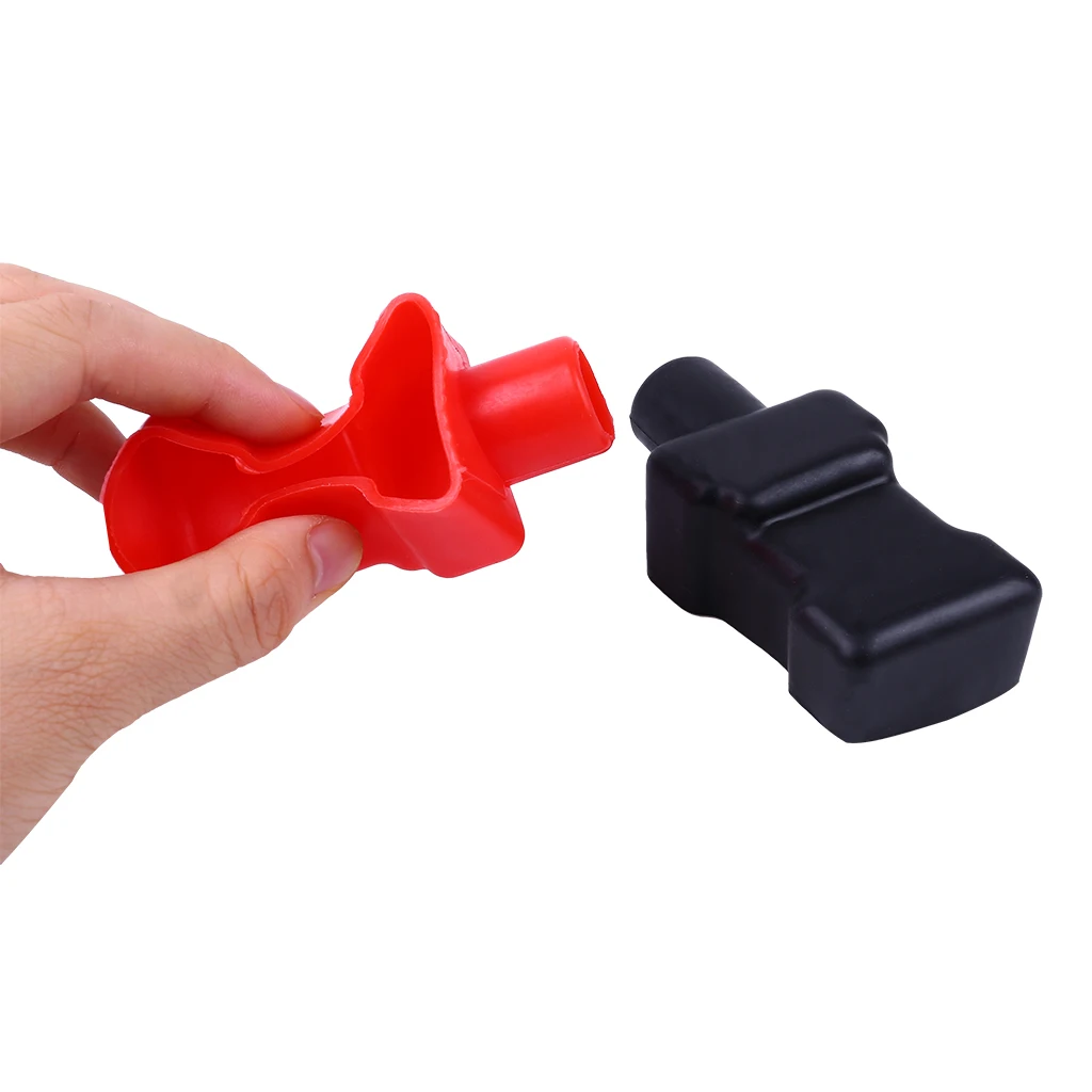 2pcs Battery Terminal Cover Rubber Heat Insulation Protector For Motorcycle Trucks Car Replacement Accessories