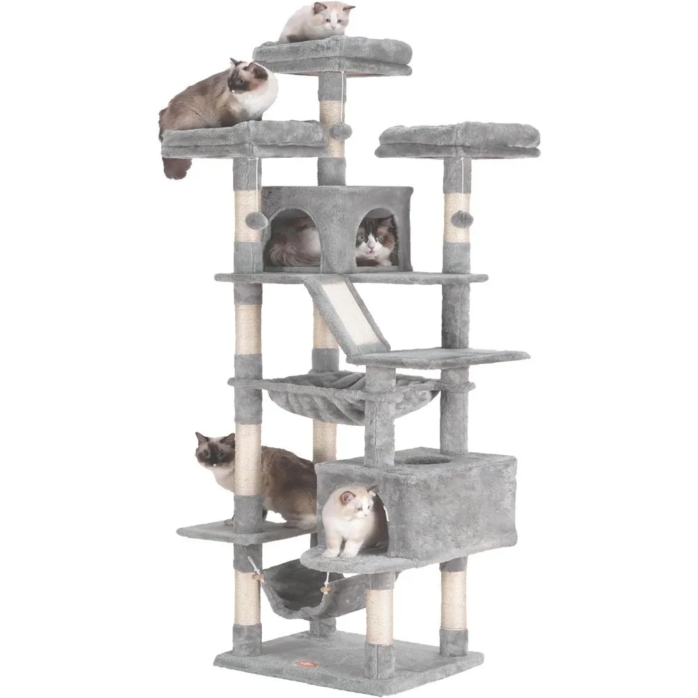 

Cat Tree, 73 inches Tall Cat Tower for Large Cats 20 lbs Heavy Duty for Indoor Cats,Big Cat Furniture Condo