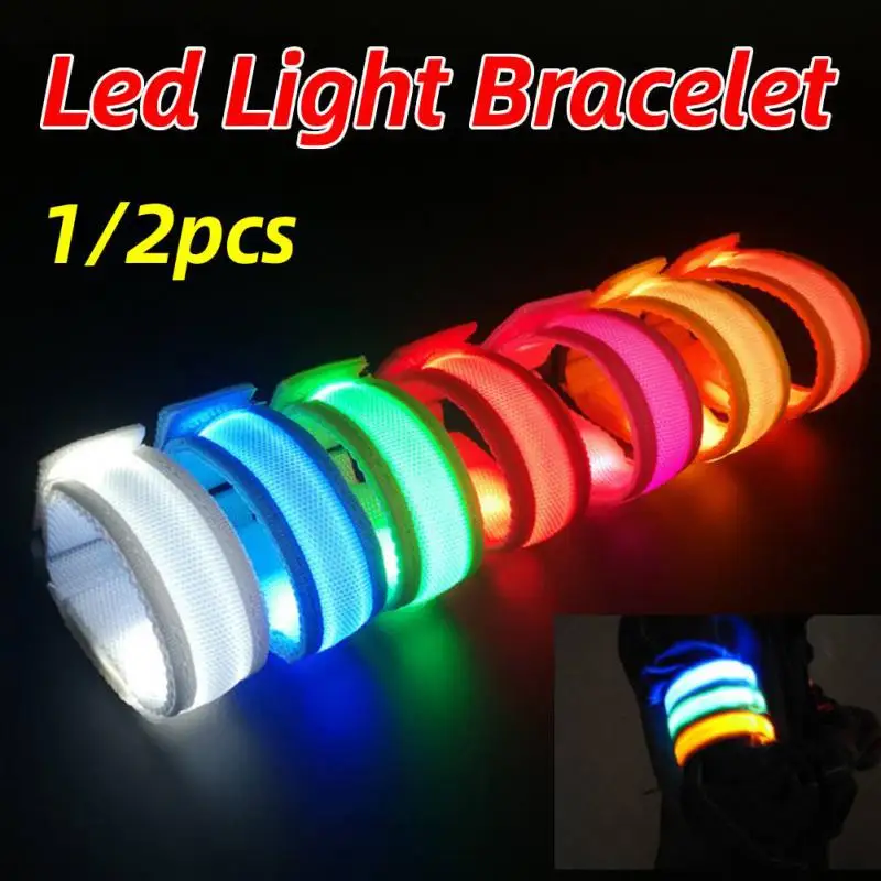 2PCS Led Luminous Bracelet Concert Party Bar Luminous Bracelet LED Luminous Sports Wrist Strap Perform christma Party Supplies