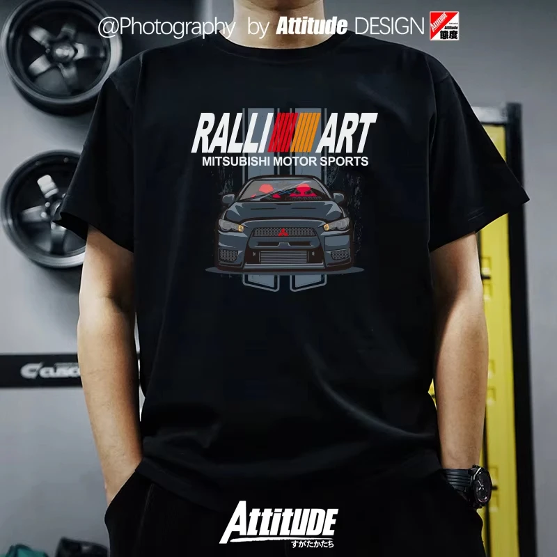 2025 Japón JDM coche modificado evolución ala Dios Evo Rally arte tendencia hombres y mujeres camiseta de manga corta de alta calidad