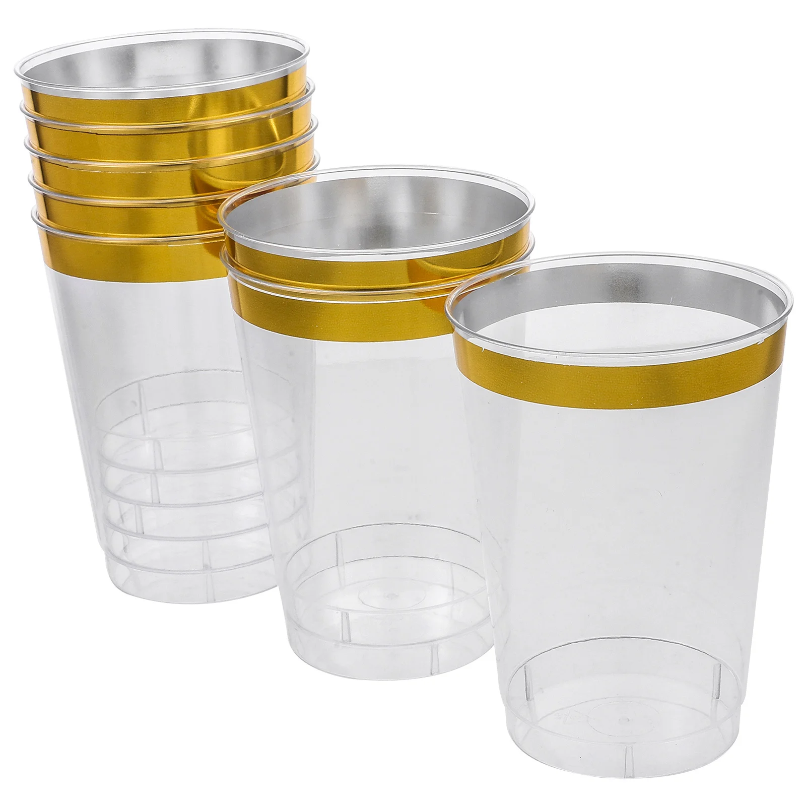 

8Pcs Sturdy Plastic Wine Cups Creative Design Party Use Water Juice Cocktail Cups Lightweight Reusable Glasses