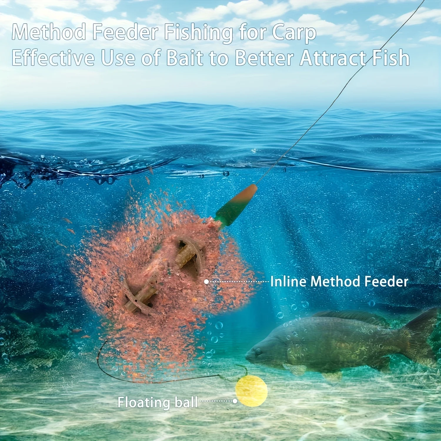 مجموعة أدوات تغذية صيد سمك الشبوط بأوزان من سبائك الزنك (0.71 أونصة/1.06 أونصة/1.41 أونصة/1.76 أونصة) مع قالب تحرير سريع