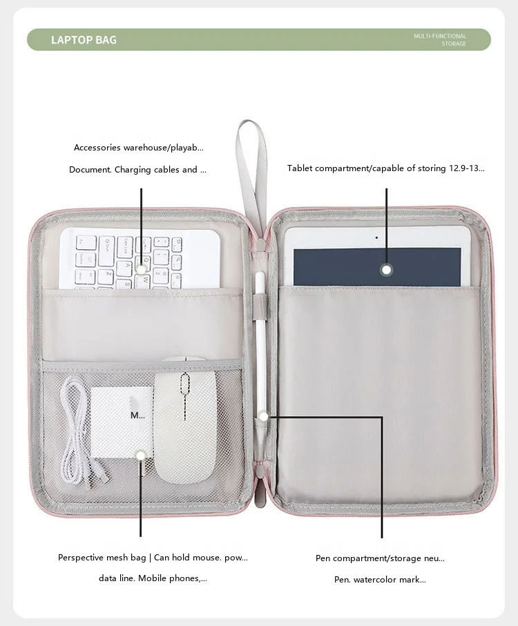 PU-Tablet-Hülle 10,9-13,3 Zoll Schutztasche für iPad mit weichem Futter – Detail 6