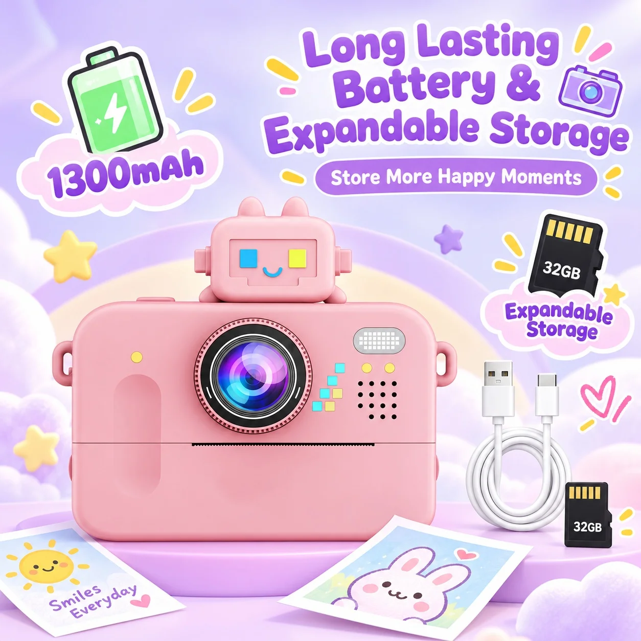 Luxury Kids Instant Print Digital Camera 1080P HD 10X Zoom 32G Card With Video Recorder Photography Mini Printer Birthday Gifts