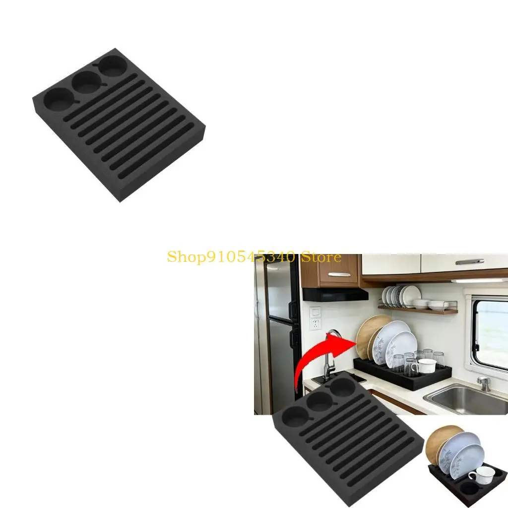 U2JA Motorhome Foam Cup Holder 11 Compartments Container Storage Box For Glasses And Mugs