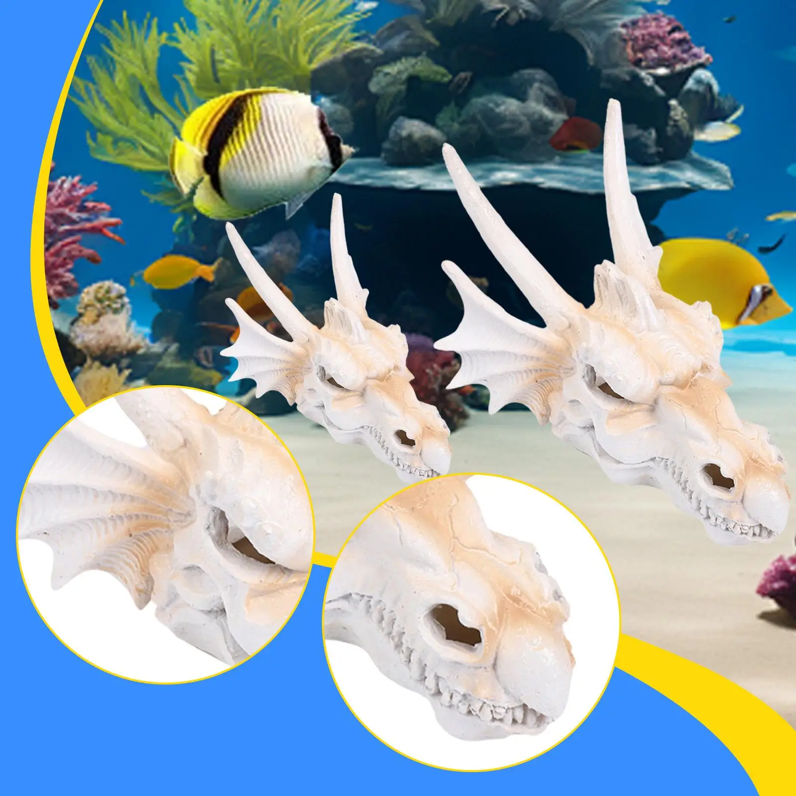 Dragon Head Statue Aquarium Decoration Collections Simulation Sculpture Ornament