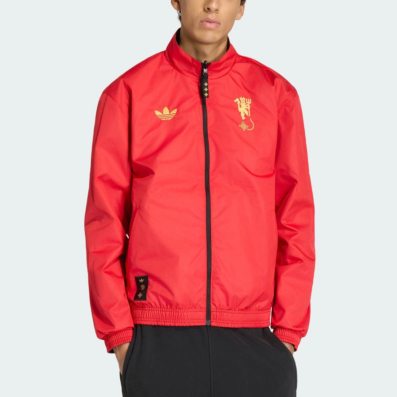 Adidas genuine clover men's double-sided stand up collar sports jacket JM5561