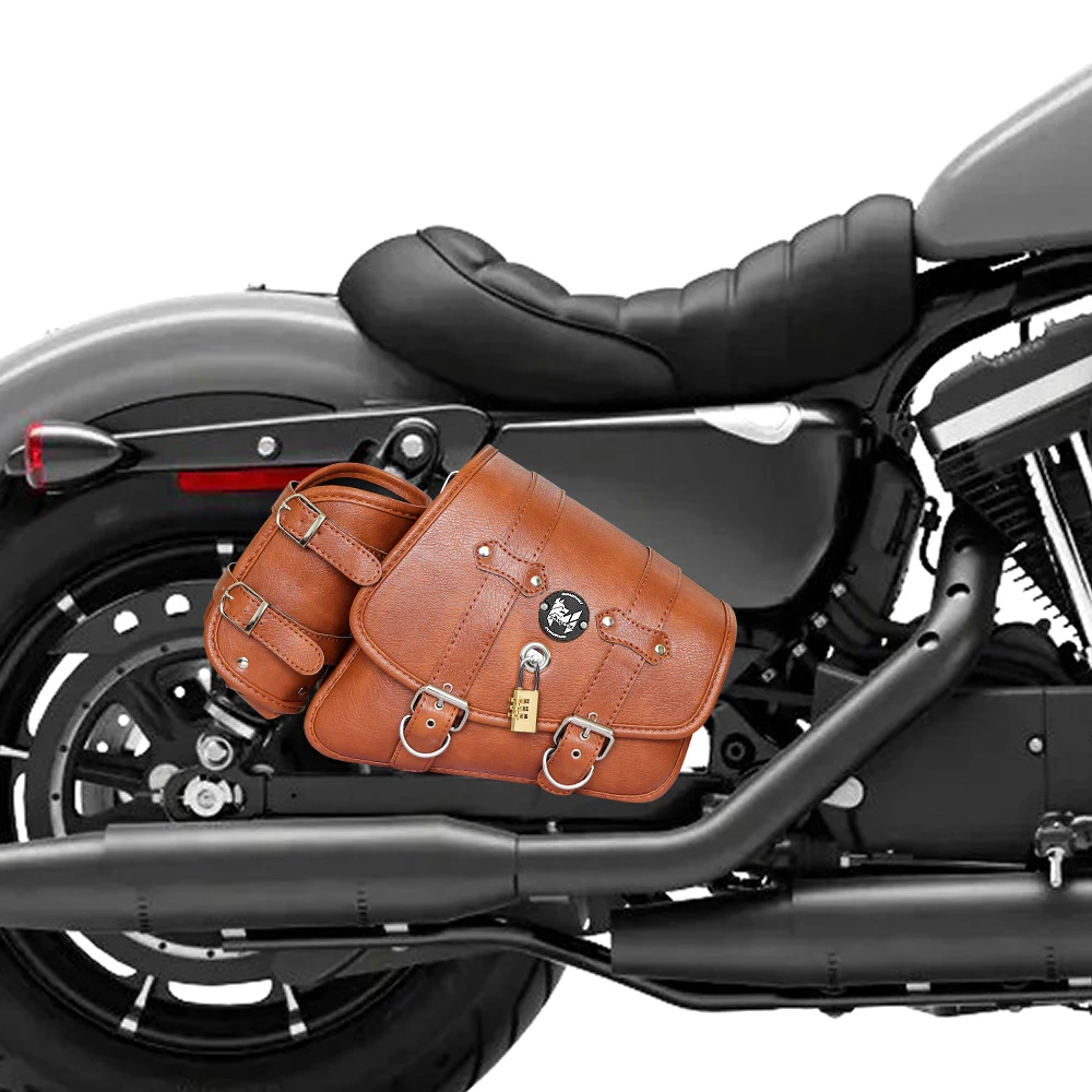 Waterproof Motorcycle Saddle Bag Side Pouch with Password Lock - Durable Water Bottle Carrier for Bikers