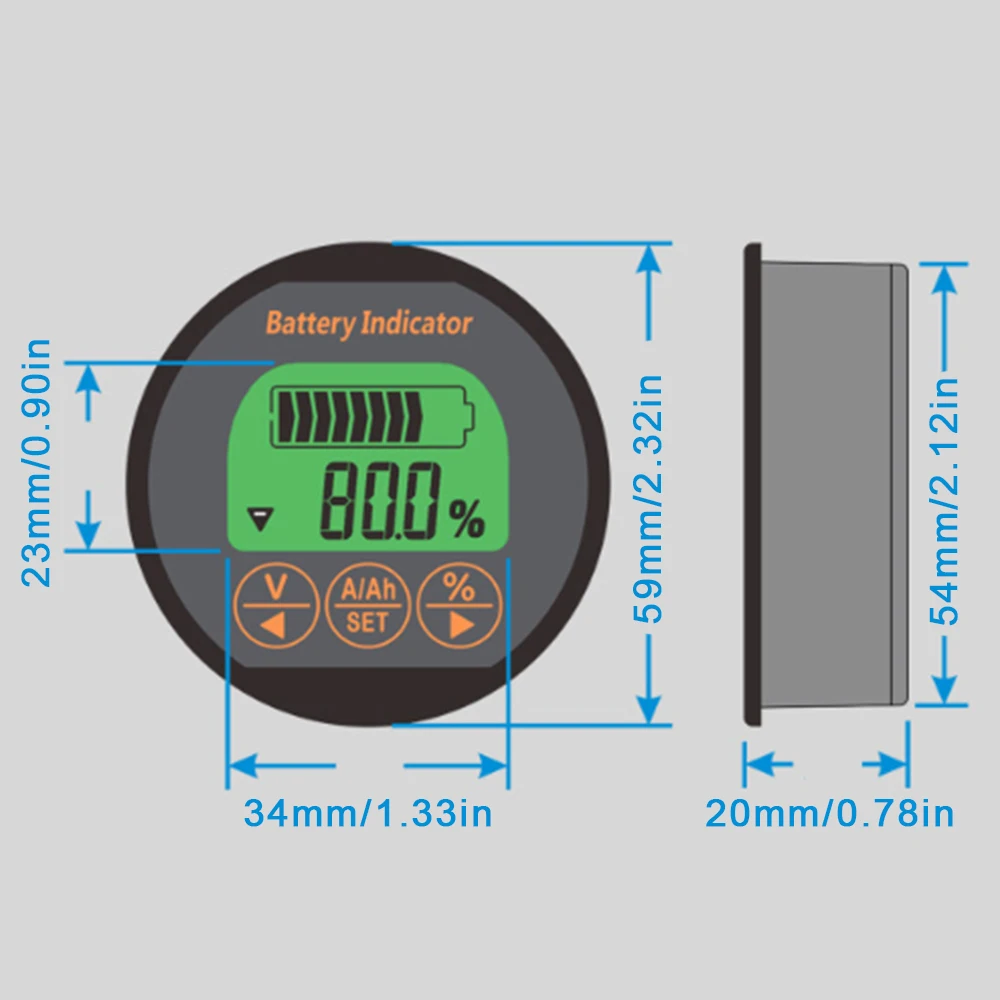 TR16H 8-120V Battery Tester Li-Ion Battery Indicator 350A Voltage Ammeter Ammeter Voltmeter